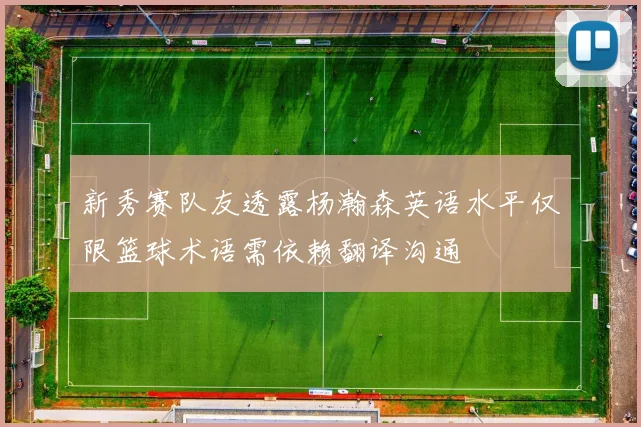 新秀赛队友透露杨瀚森英语水平仅限篮球术语需依赖翻译沟通